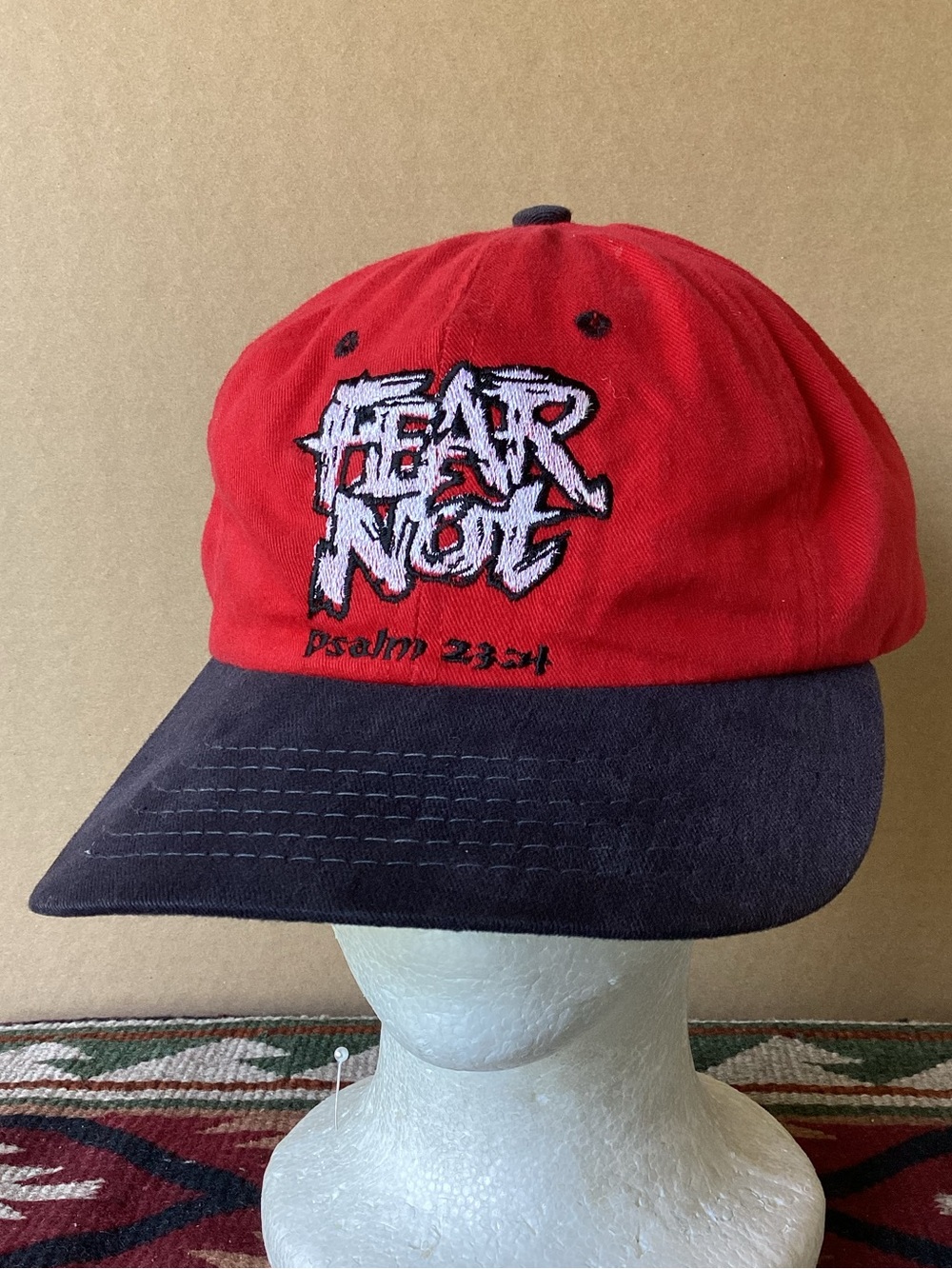 Vintage Fear Not Psalm 23:4 made in USA Adjustable Hat Jesus Christian